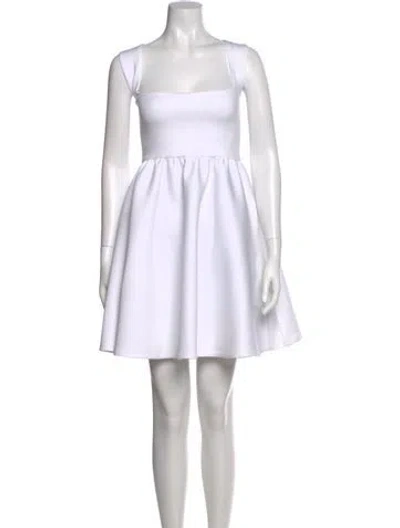 Pre-owned Cynthia Rowley Square Neckline Mini Dress W/ Tags In White