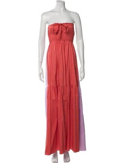 Pre-owned Cynthia Rowley Strapless Long Dress In Red