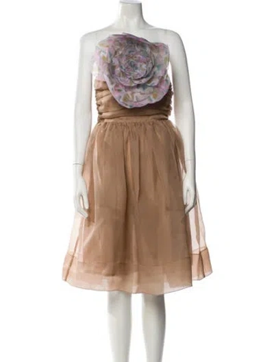 Pre-owned Cynthia Rowley Strapless Mini Dress In Neutral