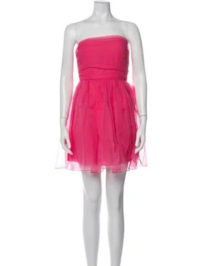 Pre-owned Cynthia Rowley Strapless Mini Dress In Pink
