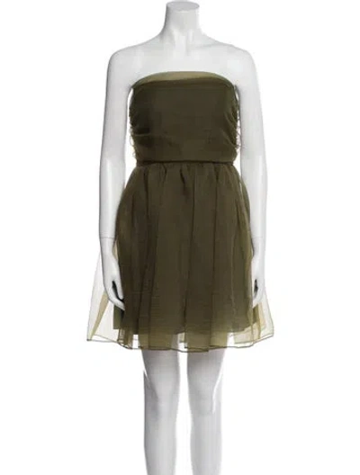 Pre-owned Cynthia Rowley Strapless Mini Dress W/ Tags In Green