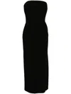 Cynthia Rowley Strapless Satin Maxi Dress In Black