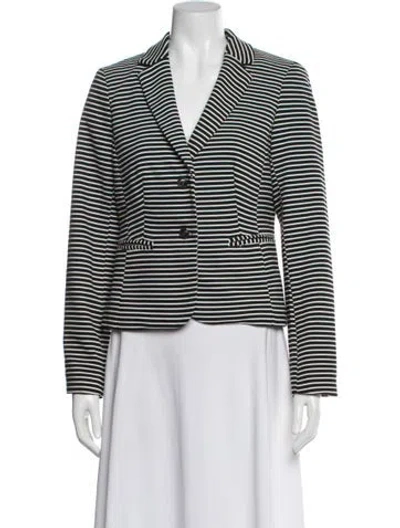 Pre-owned Cynthia Rowley Striped Blazer In Black