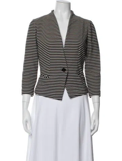Pre-owned Cynthia Rowley Striped Blazer In Black