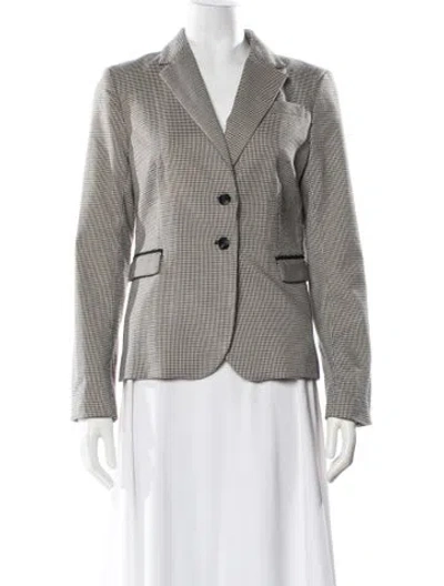Pre-owned Cynthia Rowley Striped Blazer In White
