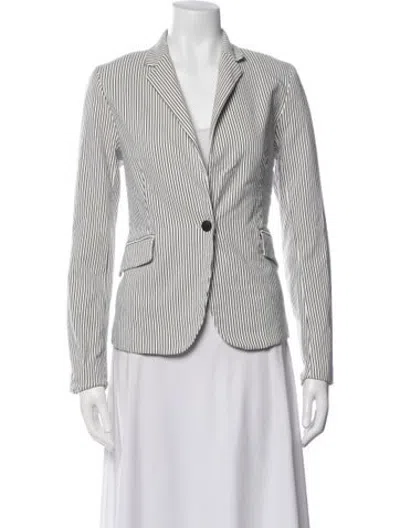 Pre-owned Cynthia Rowley Striped Blazer In White