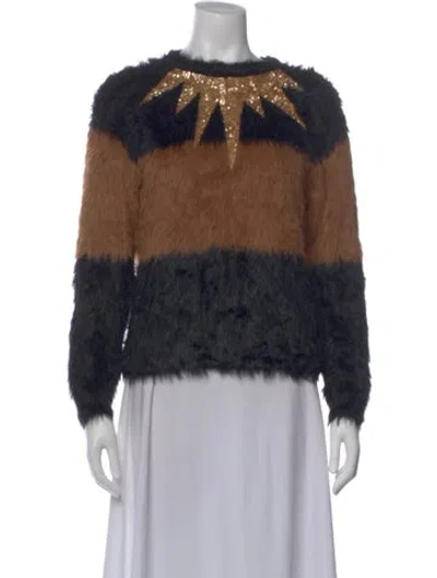 Pre-owned Cynthia Rowley Striped Crew Neck Sweater In Multi