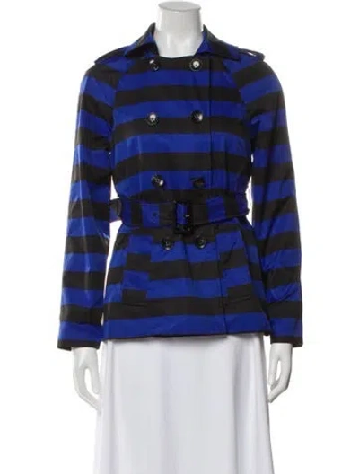 Pre-owned Cynthia Rowley Striped Jacket In Blue