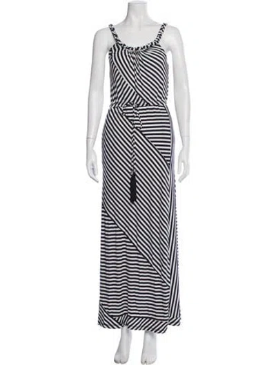 Pre-owned Cynthia Rowley Striped Long Dress W/ Tags In Blue
