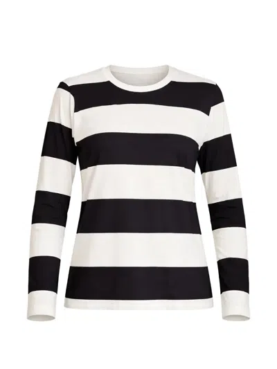 Cynthia Rowley Striped Long-sleeve Top In White