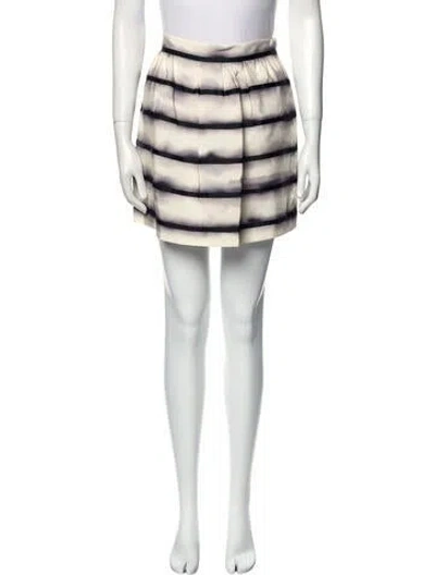 Pre-owned Cynthia Rowley Striped Mini Skirt In Neutral