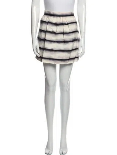Pre-owned Cynthia Rowley Striped Mini Skirt In Neutral