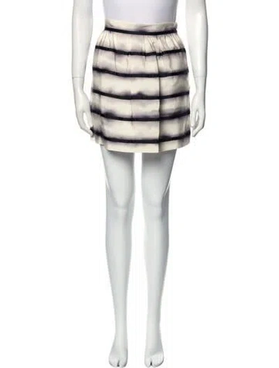 Pre-owned Cynthia Rowley Striped Mini Skirt In Neutral