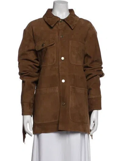 Pre-owned Cynthia Rowley Suede Jacket In Brown