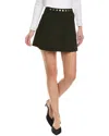 Cynthia Rowley Suede Wrap Mini Skirt In Black