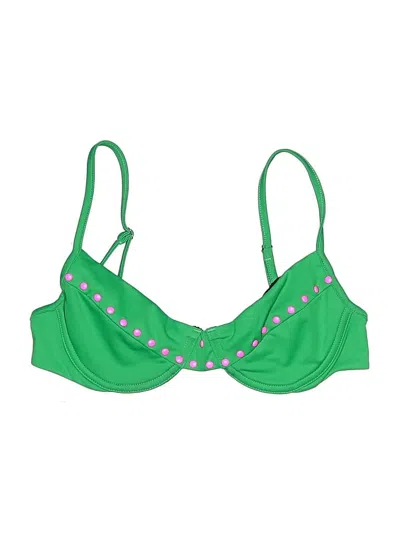 Pre-owned Cynthia Rowley Swimsuit Top Green Swimwear