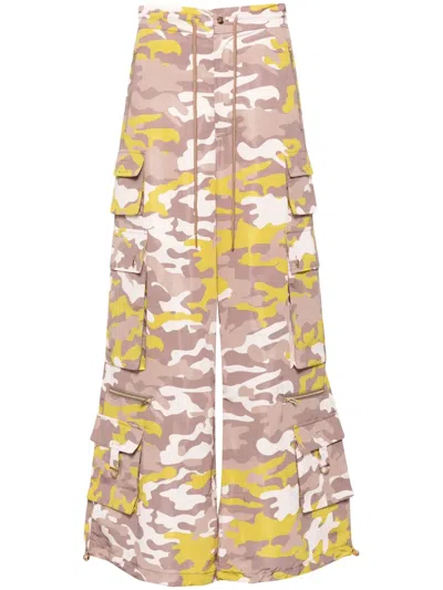 Cynthia Rowley Taffeta Cargo Trousers In Green