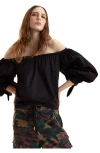 Cynthia Rowley The Bunny Blouse In Black