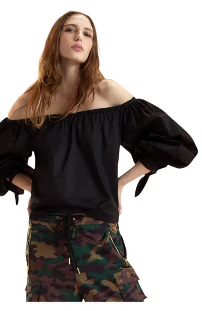 Cynthia Rowley The Bunny Blouse In Black