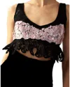 Cynthia Rowley The Cosmo Sequin Knit Top In Black