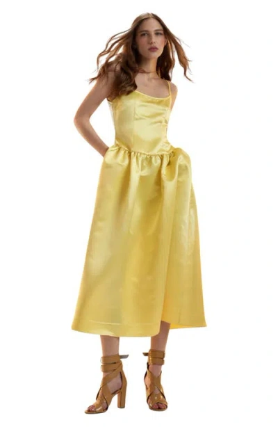 Cynthia Rowley The Genevive Silk Dress In Yellow