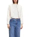 Cynthia Rowley The London Leather Cropped Jacket In Neutral