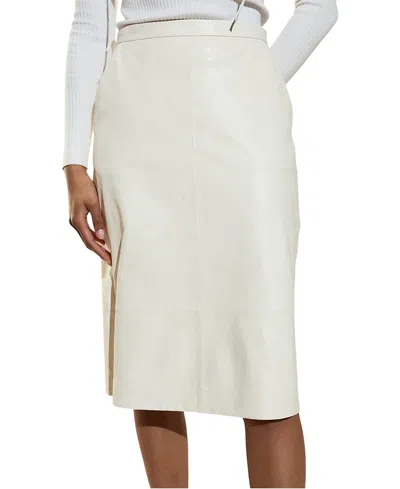 Cynthia Rowley The London Leather Midi Skirt In White