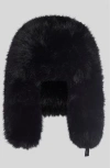 Cynthia Rowley The Snow Bunny Faux Fur Trapper Hat In Black