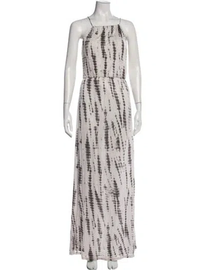 Pre-owned Cynthia Rowley Tie-dye Print Long Dress In Neutral