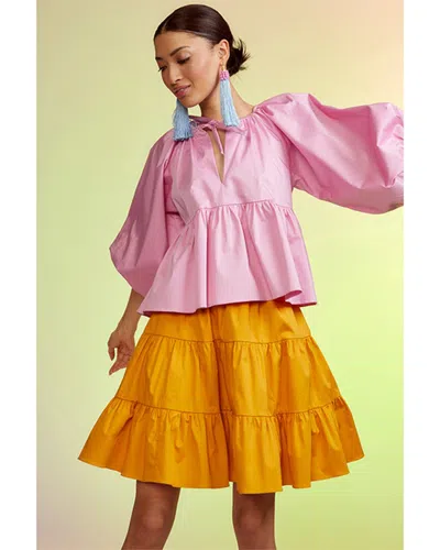 Cynthia Rowley Tier Skirt In Yellow