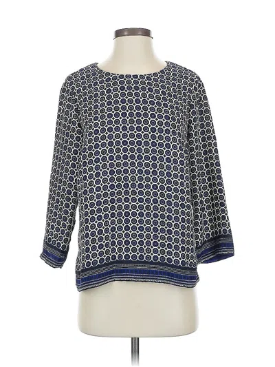 Pre-owned Cynthia Rowley Tjx 3/4 Sleeve Blouse In Blue