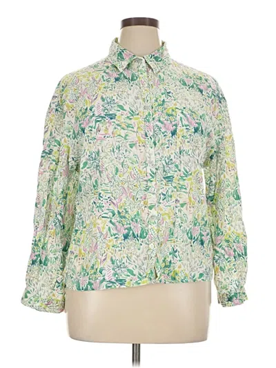 Pre-owned Cynthia Rowley Tjx 3/4 Sleeve Blouse In Green