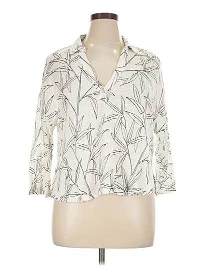 Pre-owned Cynthia Rowley Tjx 3/4 Sleeve Blouse In Ivory