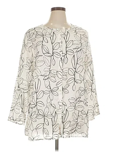 Pre-owned Cynthia Rowley Tjx 3/4 Sleeve Blouse In Ivory