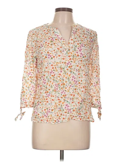 Pre-owned Cynthia Rowley Tjx 3/4 Sleeve Blouse In Ivory