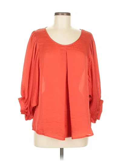 Pre-owned Cynthia Rowley Tjx 3/4 Sleeve Blouse In Orange