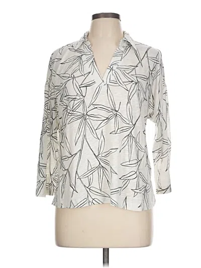 Pre-owned Cynthia Rowley Tjx 3/4 Sleeve Blouse In White