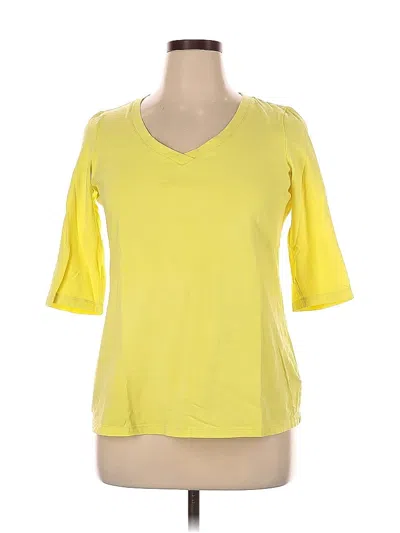 Pre-owned Cynthia Rowley Tjx 3/4 Sleeve T-shirt In Yellow