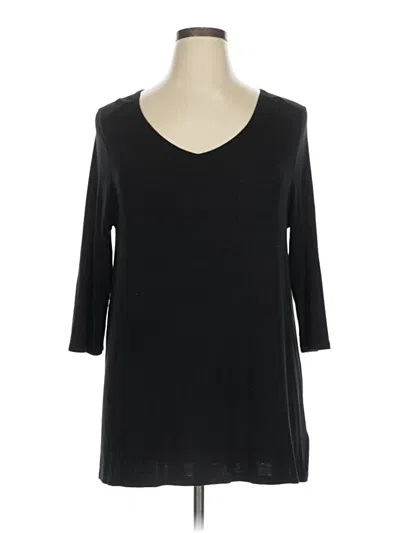 Pre-owned Cynthia Rowley Tjx 3/4 Sleeve T-shirt In Black