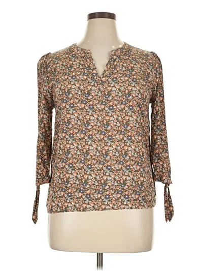 Pre-owned Cynthia Rowley Tjx 3/4 Sleeve T-shirt In Tan