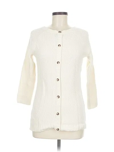 Pre-owned Cynthia Rowley Tjx Cardigan Sweater In White