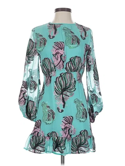 Pre-owned Cynthia Rowley Tjx Cocktail Dress In Teal