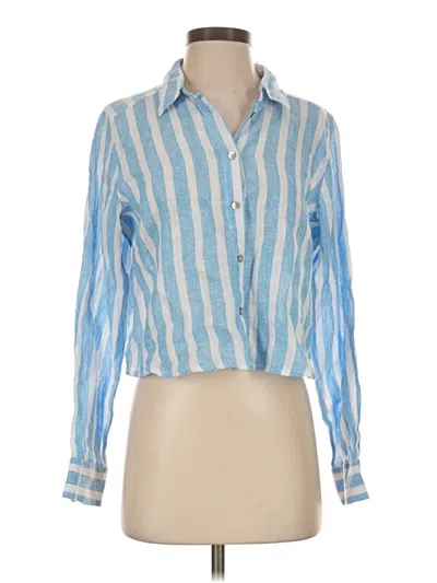 Pre-owned Cynthia Rowley Tjx Long Sleeve Blouse In Blue