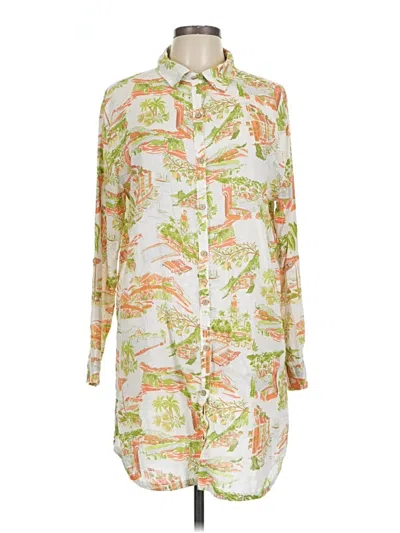 Pre-owned Cynthia Rowley Tjx Long Sleeve Blouse In Green