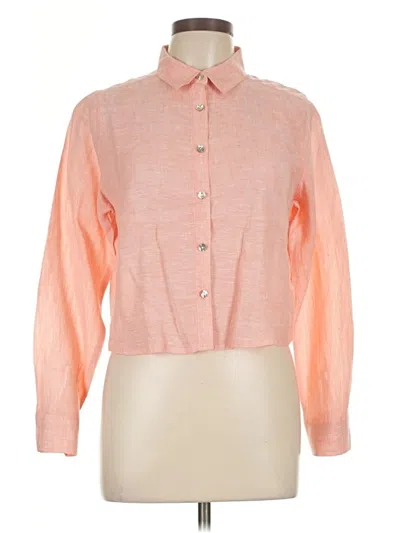 Pre-owned Cynthia Rowley Tjx Long Sleeve Blouse In Orange