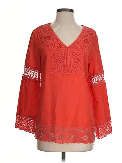 Pre-owned Cynthia Rowley Tjx Long Sleeve Blouse In Red