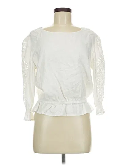 Pre-owned Cynthia Rowley Tjx Long Sleeve Blouse In White