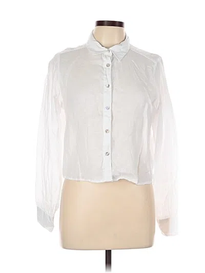 Pre-owned Cynthia Rowley Tjx Long Sleeve Blouse In White