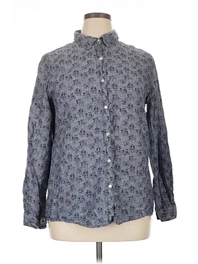 Pre-owned Cynthia Rowley Tjx Long Sleeve Button Down Shirt In Blue