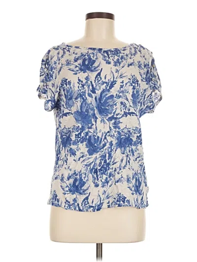 Pre-owned Cynthia Rowley Tjx Short Sleeve Blouse In Blue